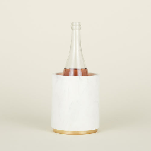 Simple Marble Utility Canister holding a bottle of wine.