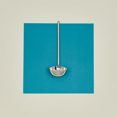 Simple metal ladle in silver