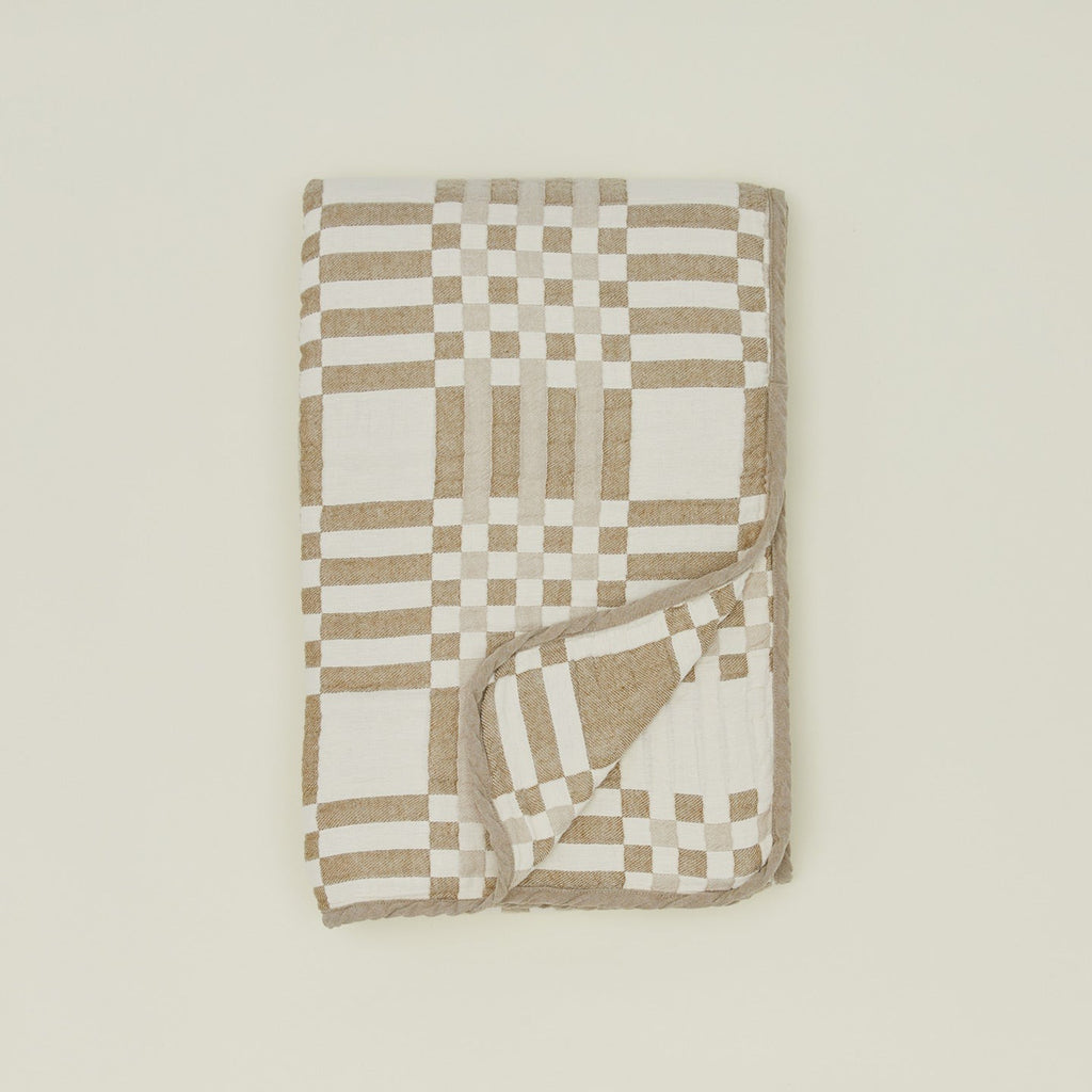 Simple Plaid Blanket - Ivory/Flax (King)