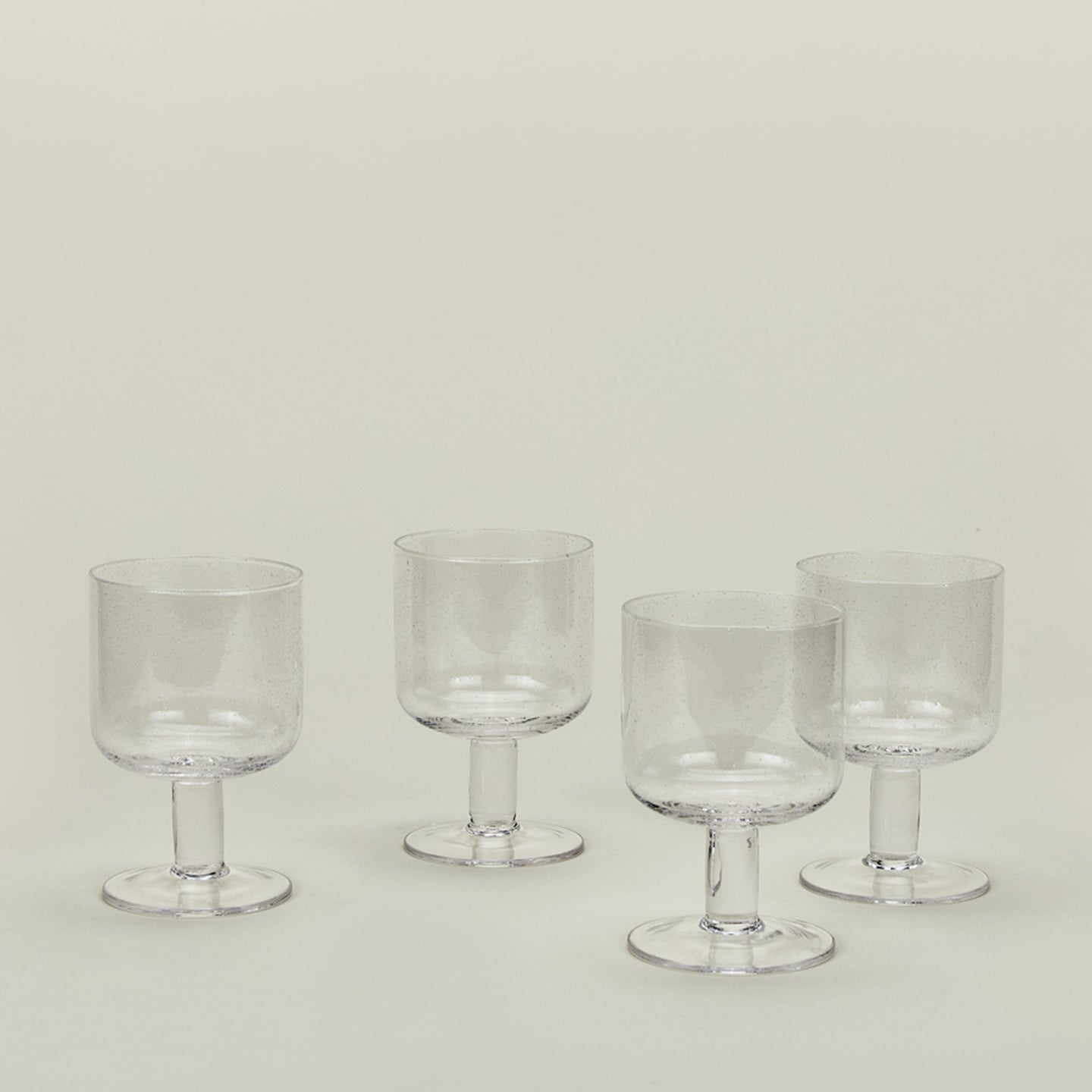 Simple Seeded Glassware, Set of 4 - Clear
