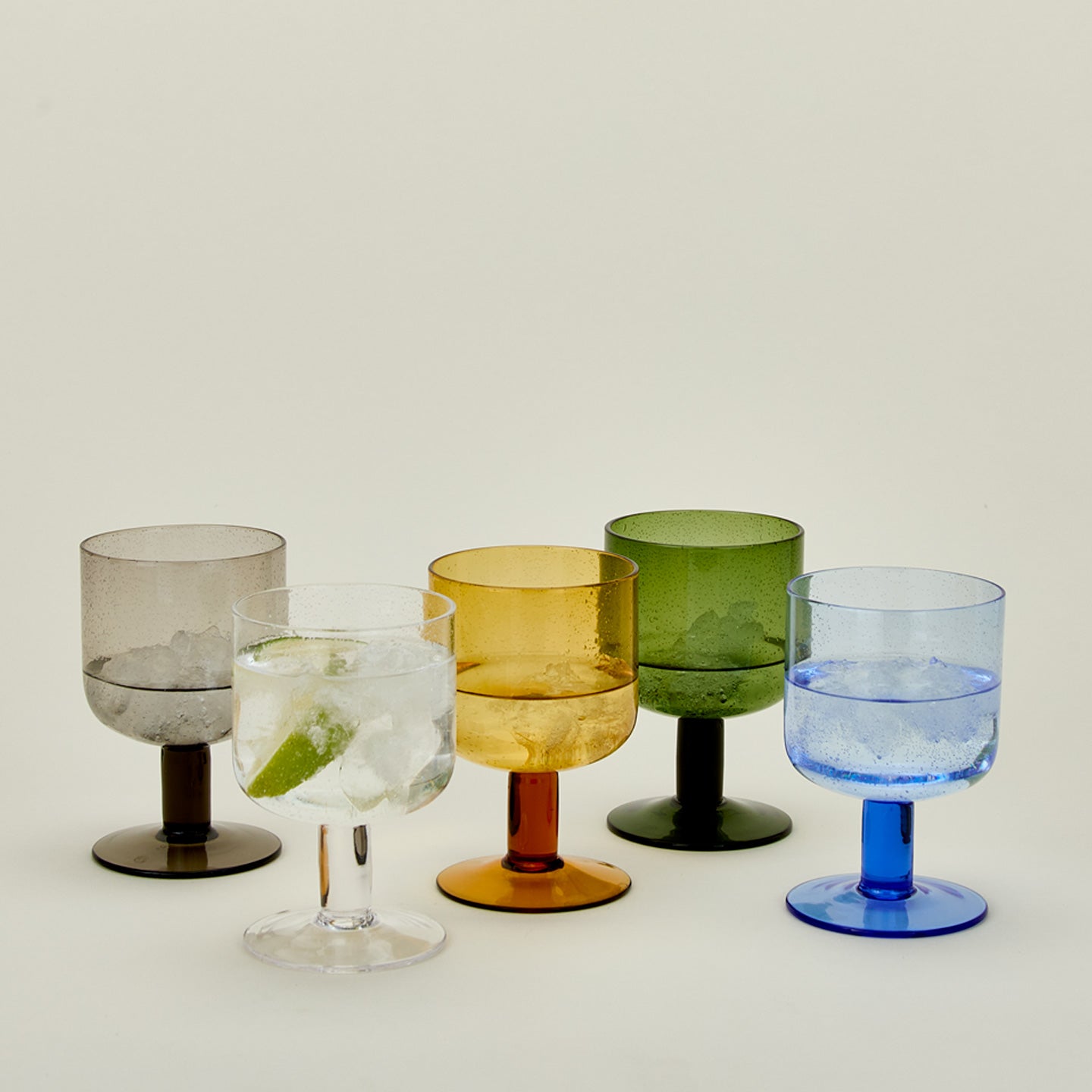 Hawkins New York Simple Seeded Stemmed Glass, Set of 4