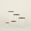 Simple storage container group in smoked oak