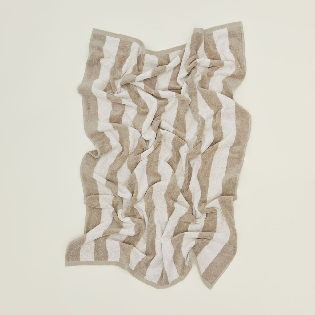 Hawkins Simple Striped Terry Towel - Ivory/Flax