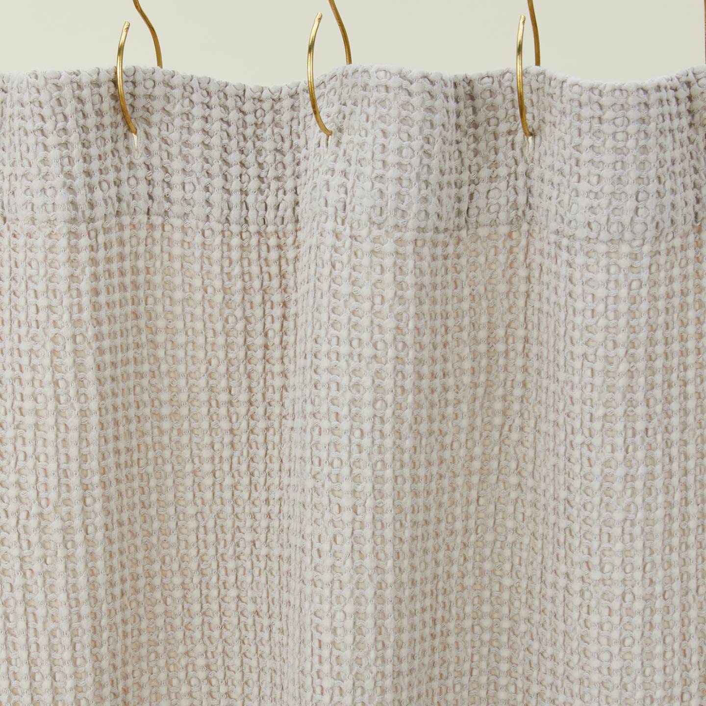 Simple waffle shower curtain in light grey