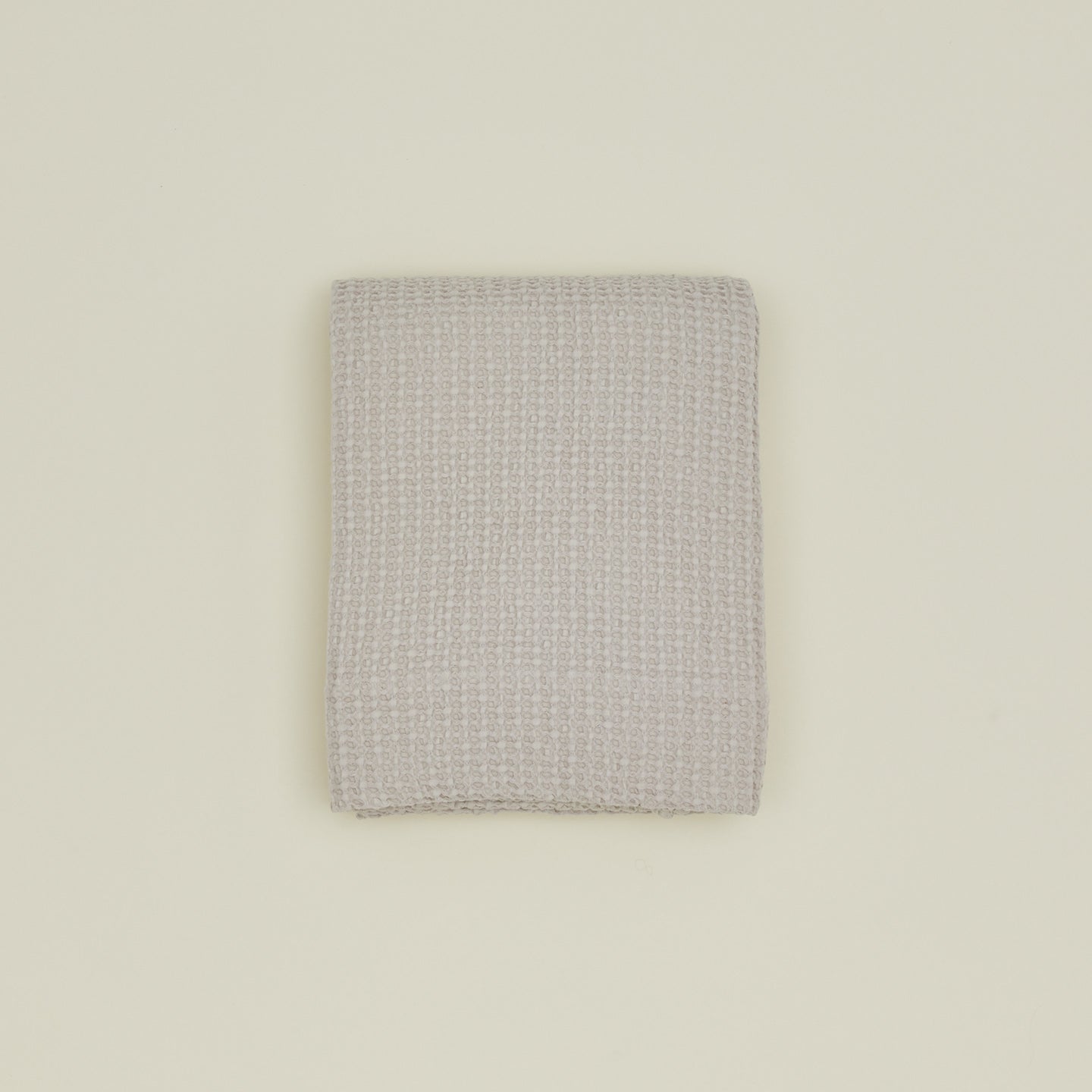Simple waffle shower curtain in light grey