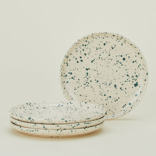 Set of four Splatterware plates in Nettle.