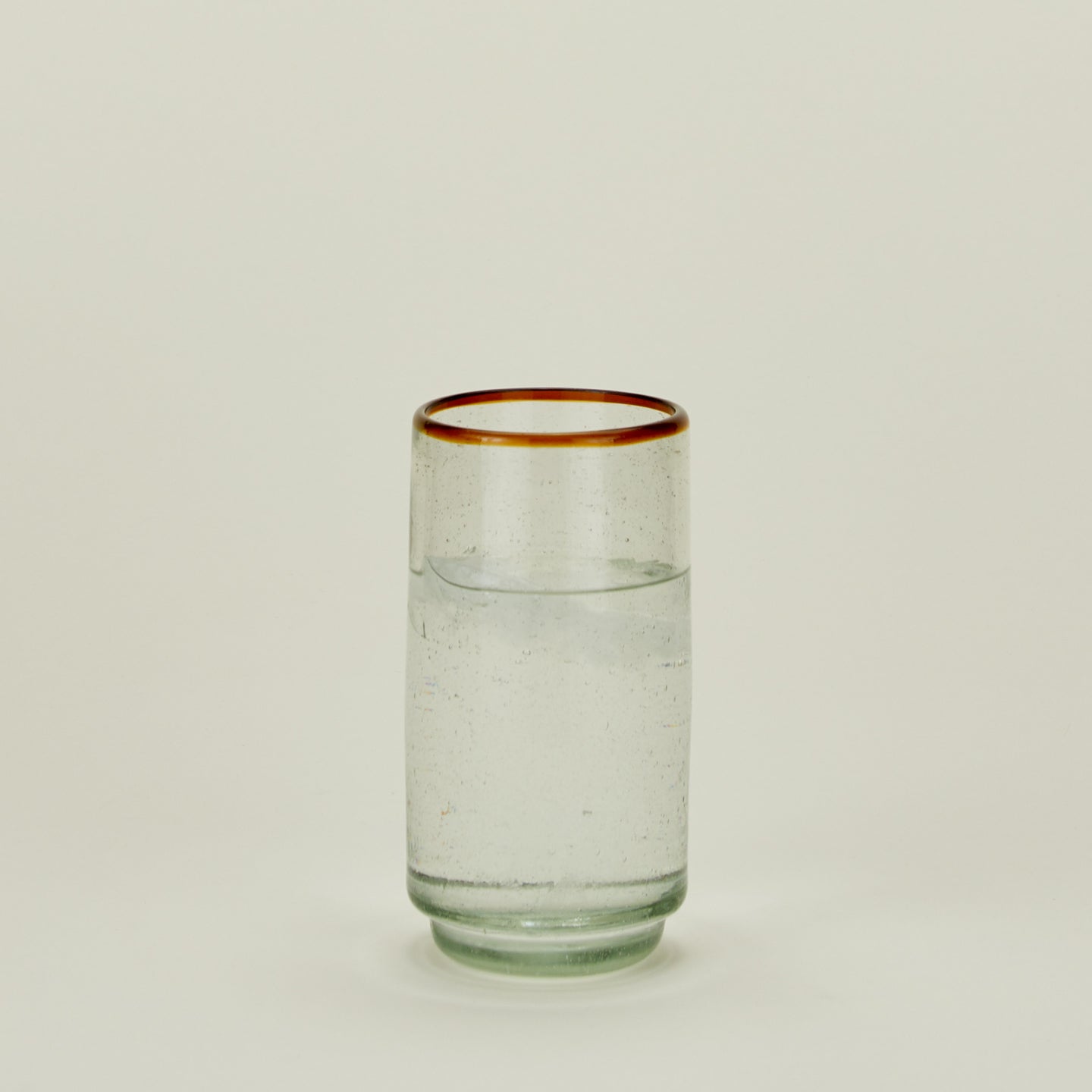 Large Sobremesa amber rim glass