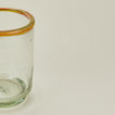 Close up view of medium Sobremesa multicolor rim glass