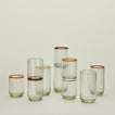 Sobremesa glasses in various colors and sizes