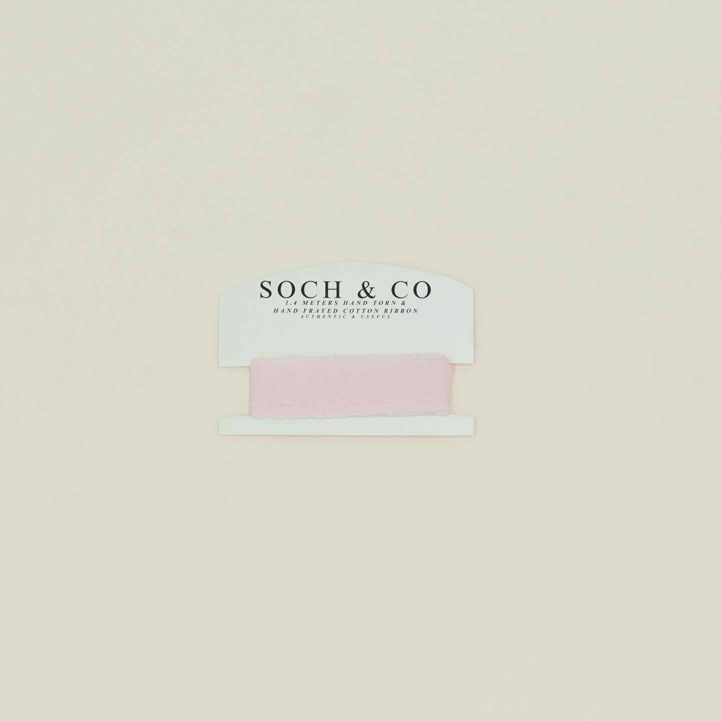 Soch & Co. frayed linen ribbon in blush