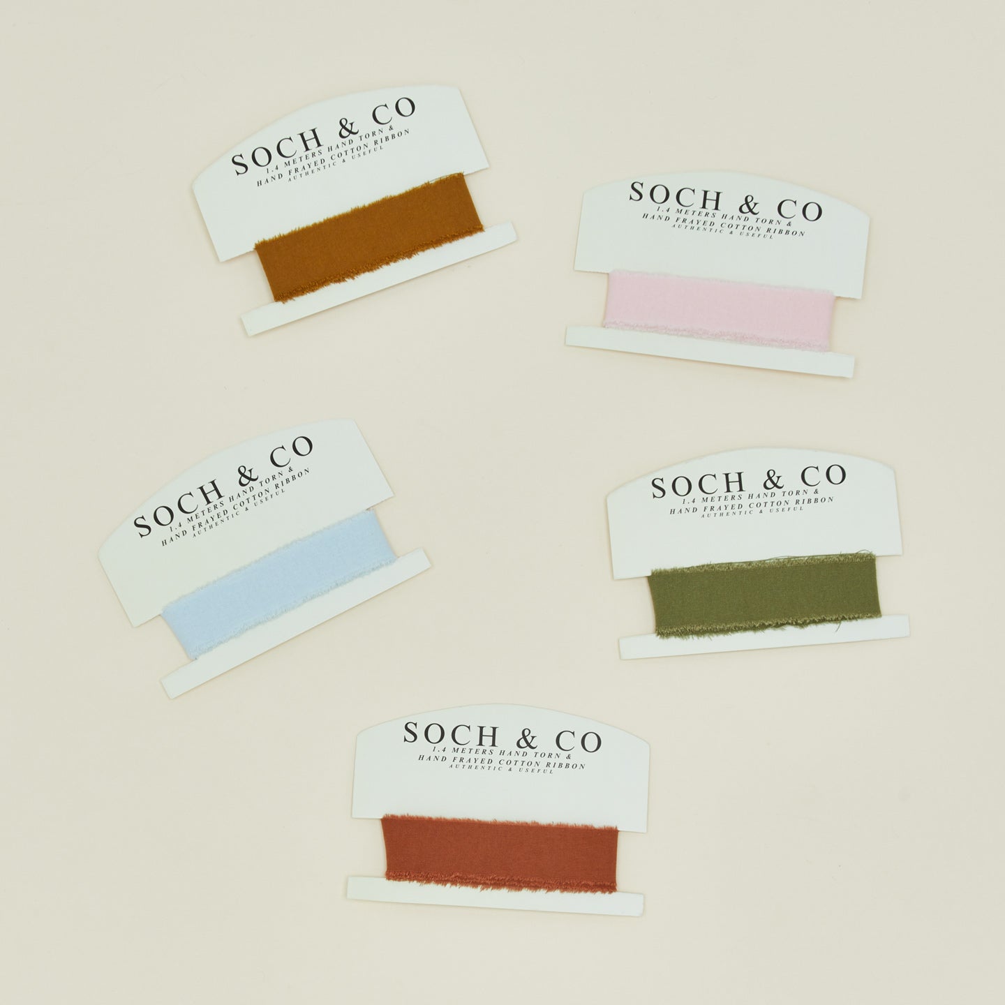 Soch & Co. frayed linen ribbon family