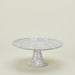 Splatterwware cake stand in grey and white