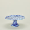 Splatterware cake stand in sky and cobalt