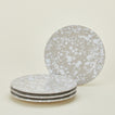 Splatterware dinnerplates set of 4 in grey and white