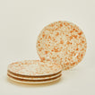 Splatterware dinnerplates set of 4 in ivory and bronze