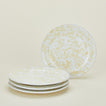Splatterware dinnerplates set of 4 in white and ivory