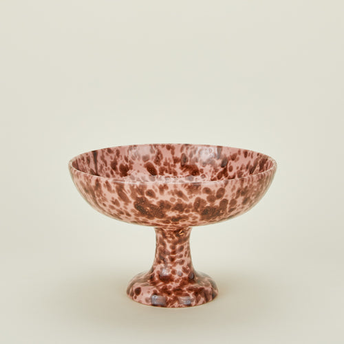 Splatterware footed bowl in blush and terracotta