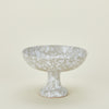 Splatter Footed Bowl - Light Grey/White