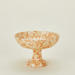Splatterware footed bowl in ivory and bronze