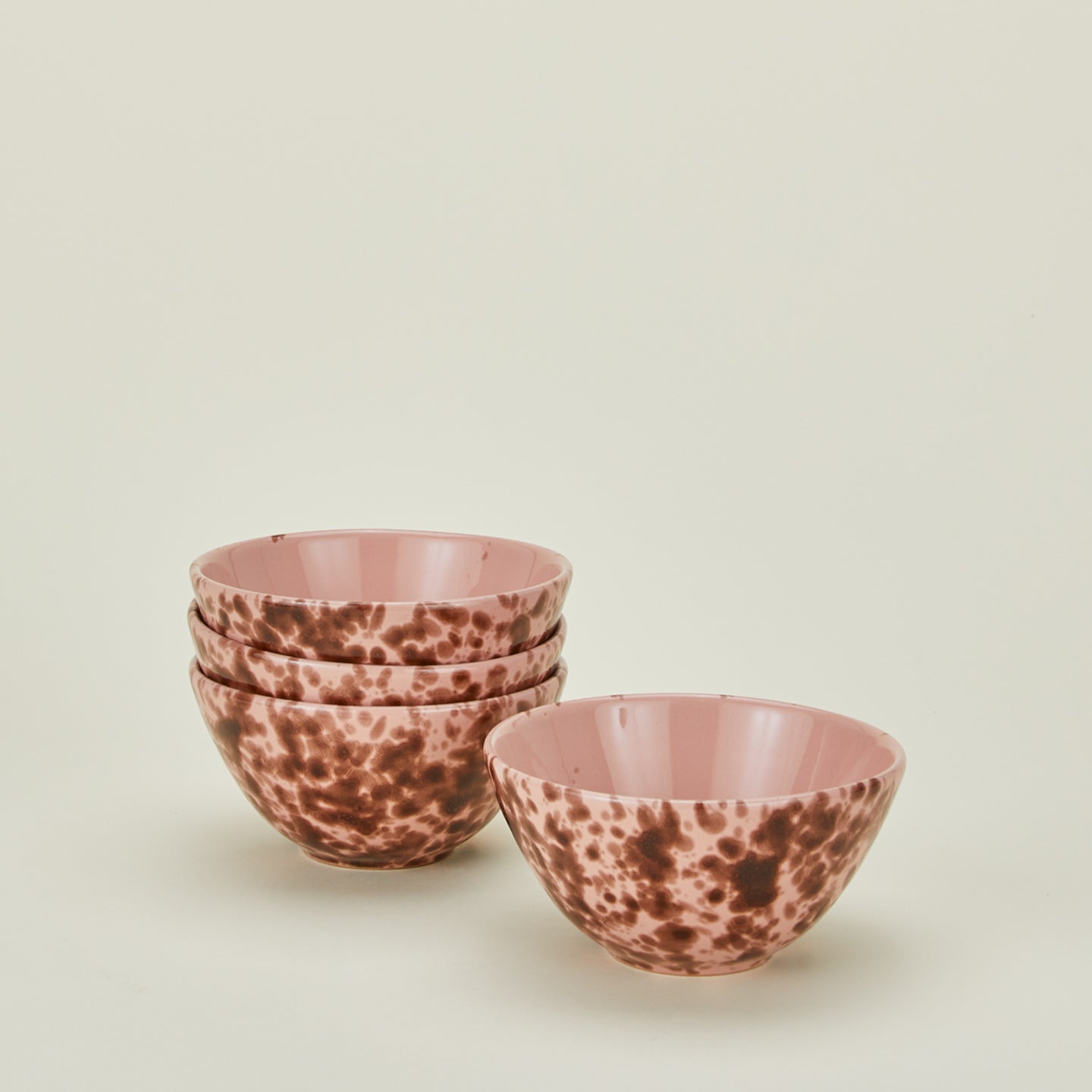 Splatterware large bowls in blush and terracotta