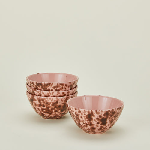 Splatterware large bowls in blush and terracotta