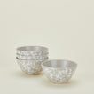 Splatterware large bowls set of 4 in white and grey 