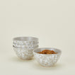 Splatterware large bowls set of 4 in white and grey with granola