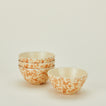 Splatterware large bowl set of 4 in ivory and bronze