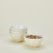 Large splatterware bowls set of 4 in white and ivory with cereal