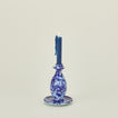 Large splatterware candle holder with candle