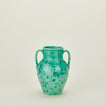 Large splatterware vase in sage and green