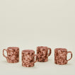 Splatterware mugs set of 4 in blush and terracotta