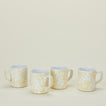 Splatterware mugs set of 4 in white and ivory