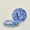 Splatterware salad plate set of 4 in sky and cobalt