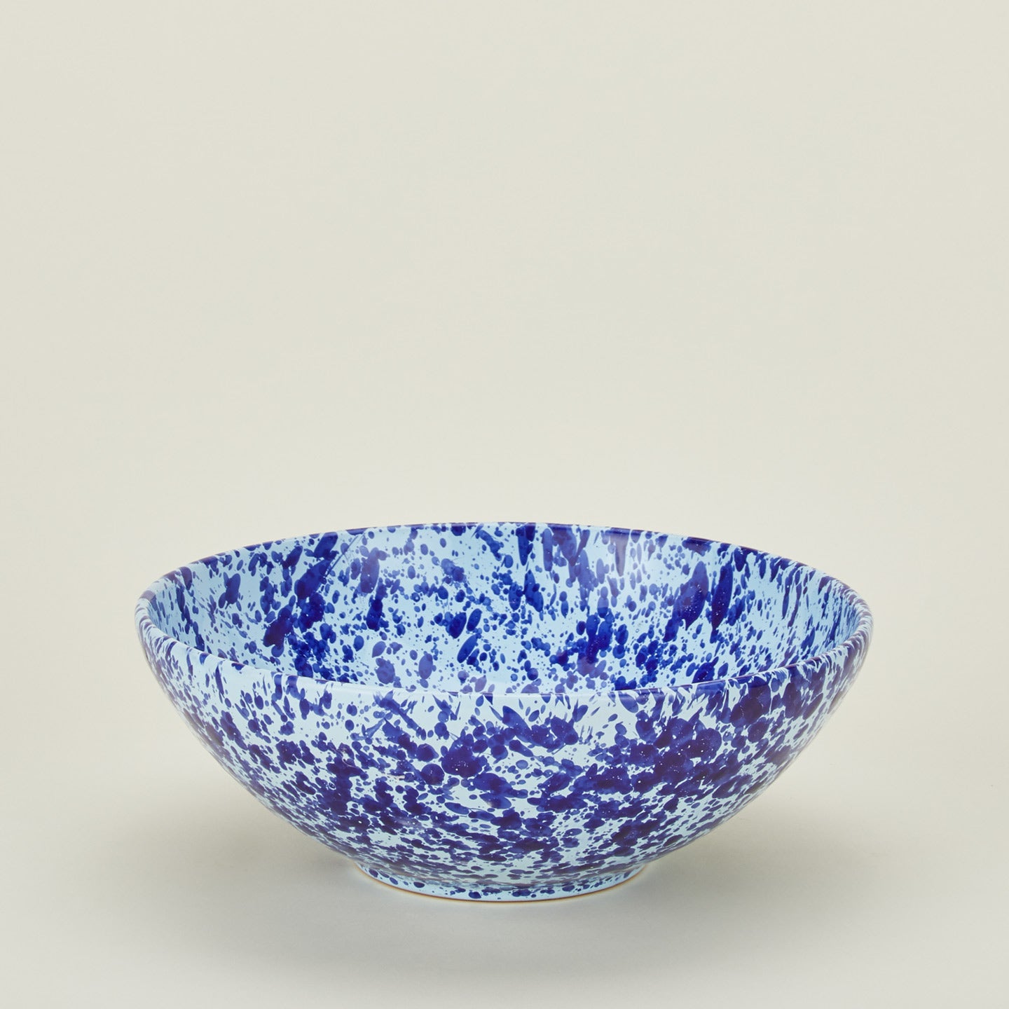 Splatterware serving bowl in sky and cobalt