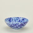 Splatterware serving bowl in sky and cobalt