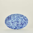 Splatterware serving platter in sky and cobalt 