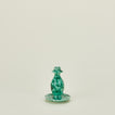 Small splatterware candlestick holder in sage and green