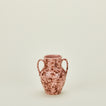 Small splatterware vase in blush and terracotta