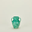 Small splatterware vase in sage and green