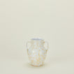 Small splatterware vase in ivory and white
