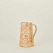 Large splatterware pitcher in ivory and bronze