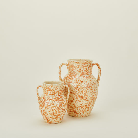 Splatter Vase - Ivory/Bronze