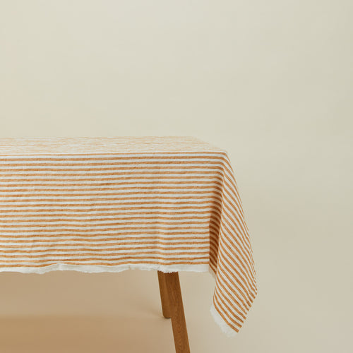 Leon Striped Linen Tablecloth
