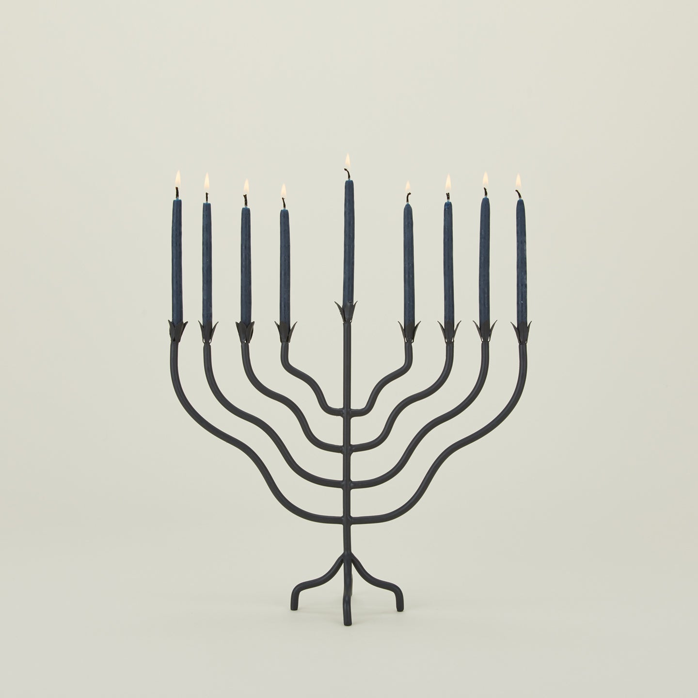 Hannukah candles in menorah