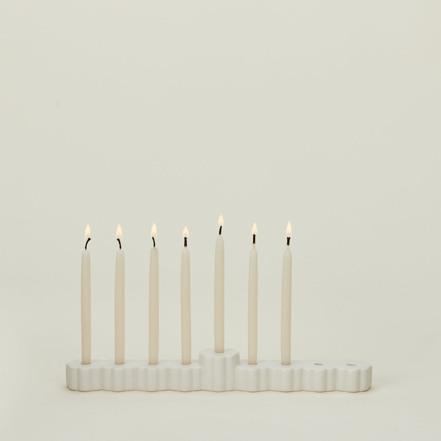 Hannukah candles in menorah
