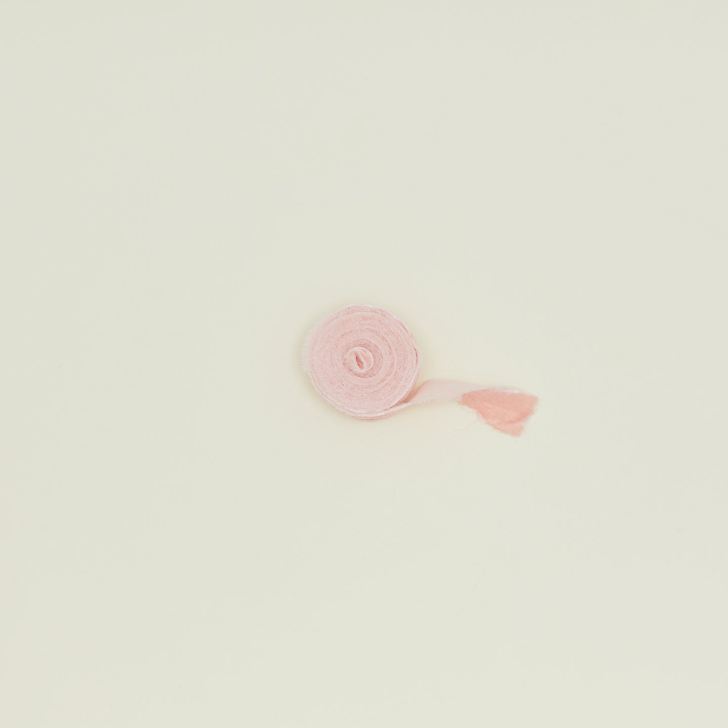 Blush raw edge velvet ribbon