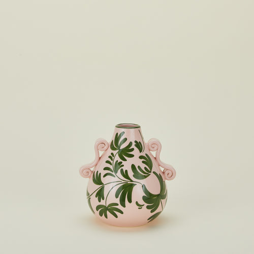 Painted Teardrop Vase - Nude/Olive