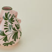 Painted Teardrop Vase - Nude/Olive