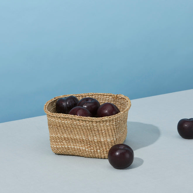 Woven Bowl with plums